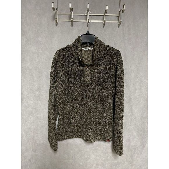 Mountain Khakis Jacket Men M Brown Sherpa High Pile Fleece Apres Pullover 1/4 Bt - Picture 1 of 8
